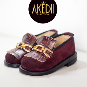 Akedi Burgundy Suede Loafer